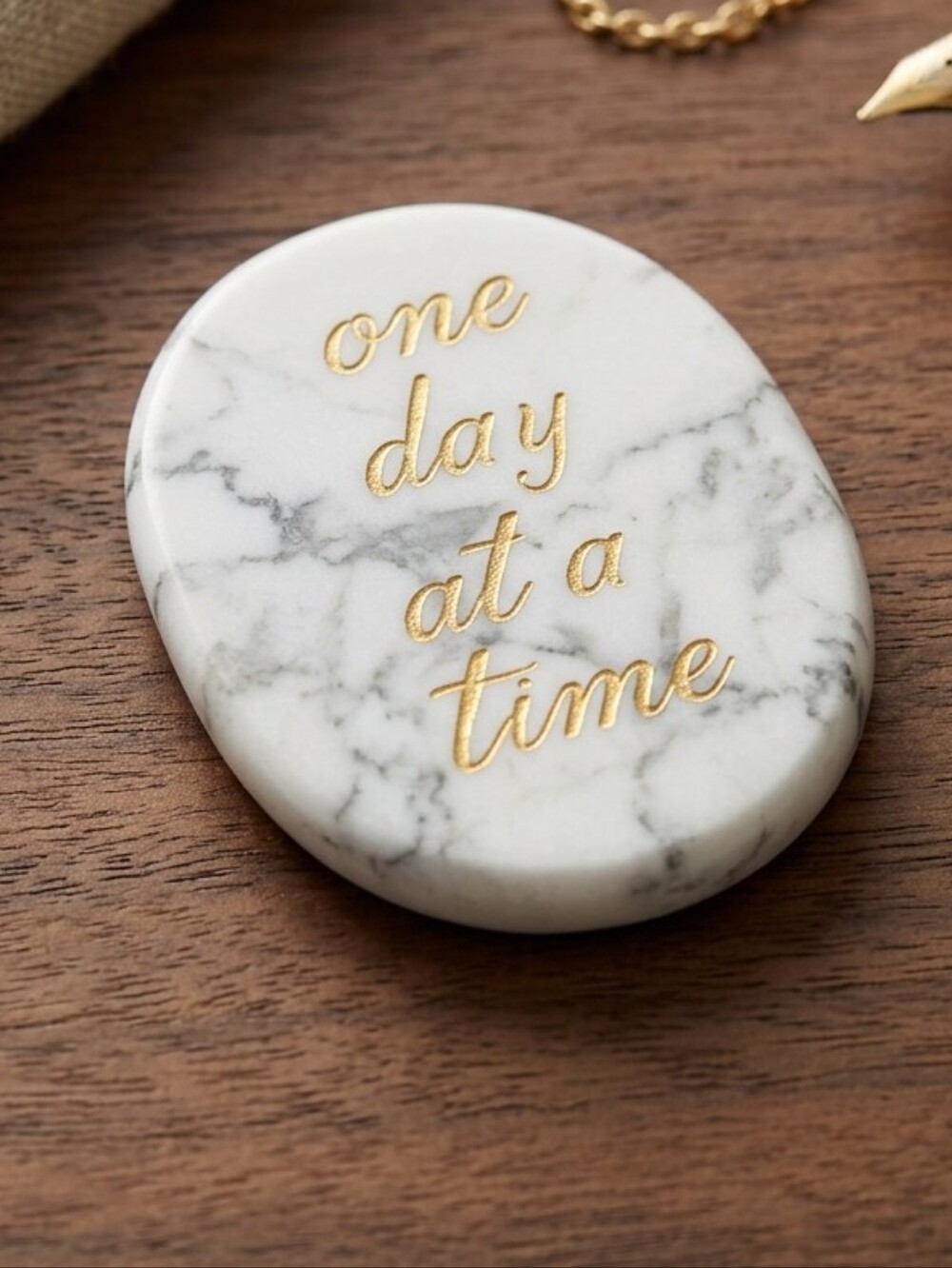 Gold Script Howlite Crystal Worry Stone